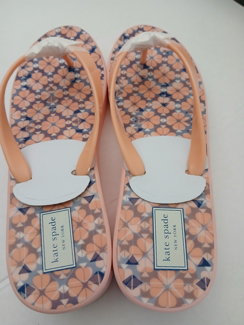 Kate Spade Floral Peach Flip Flop Sandals Size 11B New $30 - Picture 8 of 12